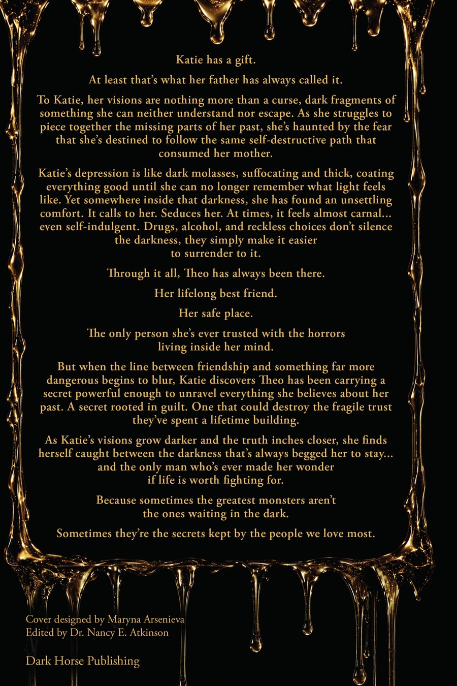 In the Dark by JL Mel — hardcover back cover